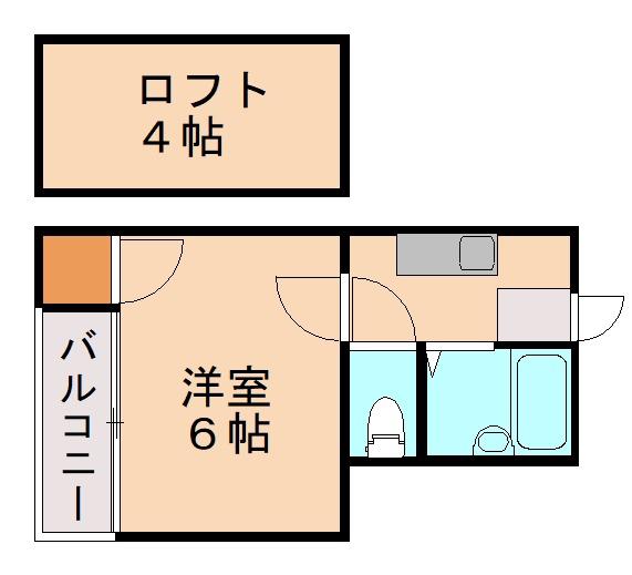 サンルーム香椎II(1K/1階)の間取り写真