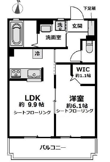 SPICA(1LDK/3階)の間取り写真
