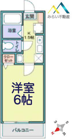 VENUS LAGOON 斎藤分町(1K/2階)の間取り写真