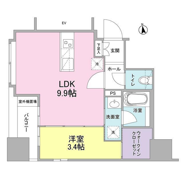 リバーレ東新宿 部屋番号0501(1LDK/5階)の間取り写真