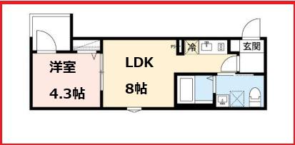 ロボットホームお花茶屋K(1LDK/3階)の間取り写真