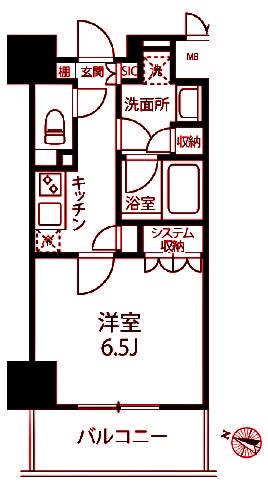 アンビシオン(1K/3階)の間取り写真