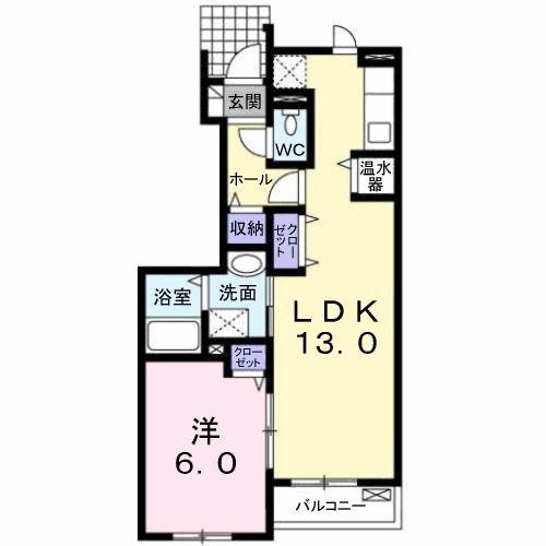 T.オーブ(1LDK/1階)の間取り写真