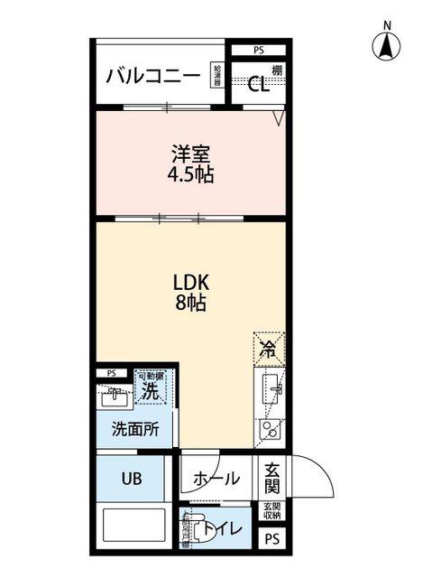 CRASTINE大蓮北4丁目B(1LDK/2階)の間取り写真