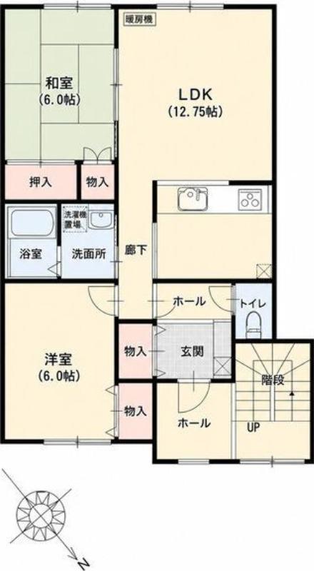 カーサ・カナル(2LDK/2階)の間取り写真