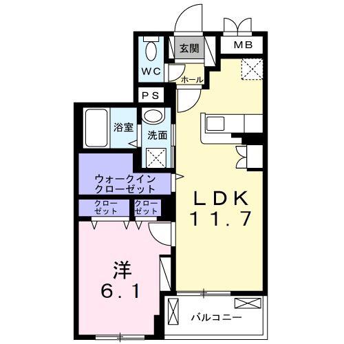 エスプランドル五香(1LDK/3階)の間取り写真