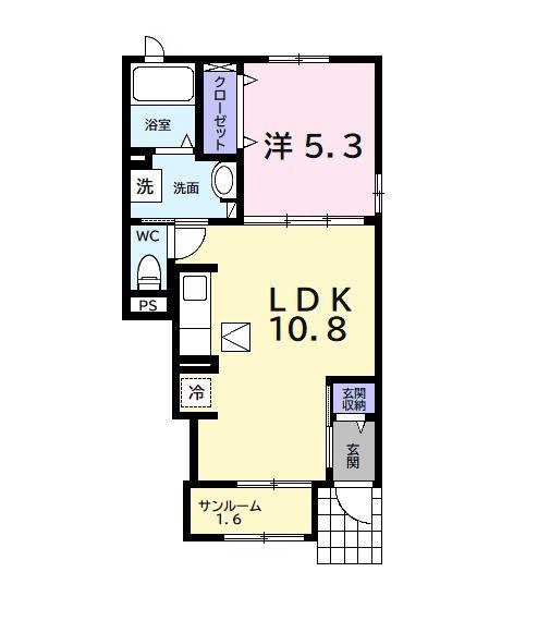 ＪＲ外房線 茂原駅 バス乗車時間：11分 最寄りバス停で下車 徒歩8分 2階建 築8年(1LDK/1階)の間取り写真