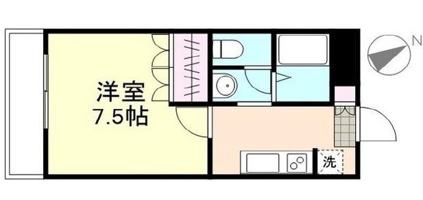 ゆうとぴあ(1K/2階)の間取り写真