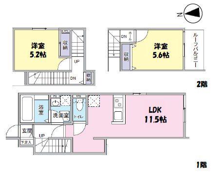 リッチグレイス(2LDK/1階)の間取り写真
