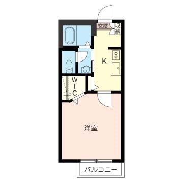 シャーメゾンけやき(1K/2階)の間取り写真