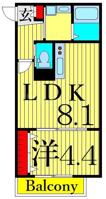 サングレイスIII(1LDK/2階)の間取り写真