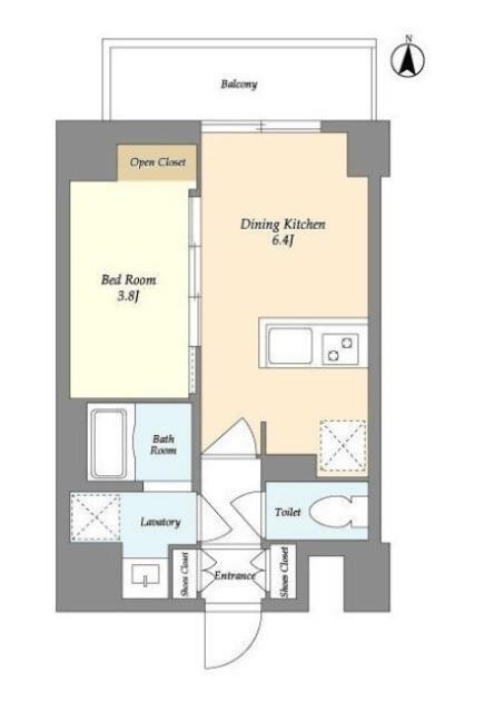 VORT扇橋RESIDENCE(1DK/8階)の間取り写真