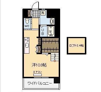 パロス バーデス APT(ワンルーム/4階)の間取り写真