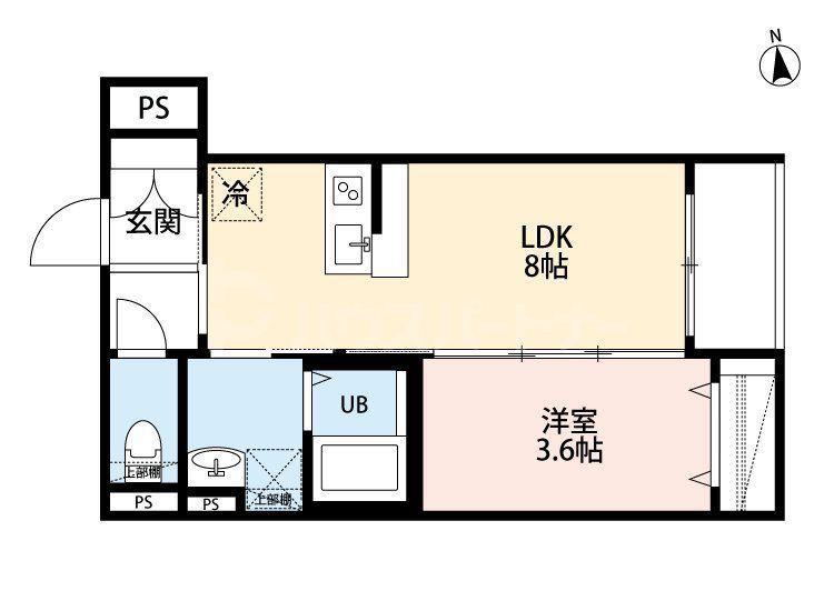 ROBOT HOME 舎人公園(1LDK/2階)の間取り写真