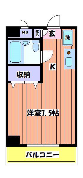 フェニックスヒルズ(1K/3階)の間取り写真