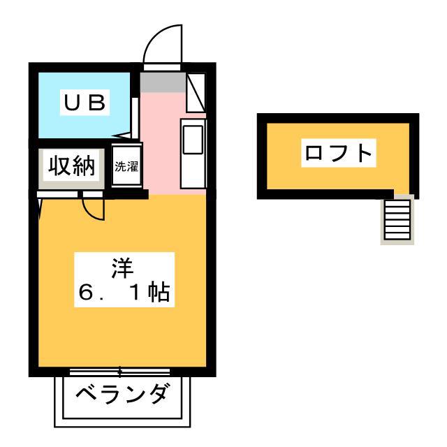 第2サンハイツ山本(ワンルーム/2階)の間取り写真