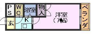 メイワマンション(1K/3階)の間取り写真