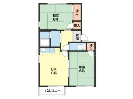 フレグランス名草(2DK/2階)の間取り写真