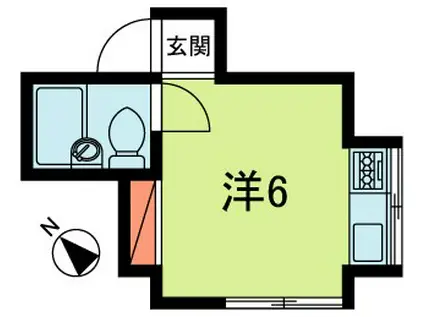 尾崎ハウス(ワンルーム/2階)の間取り写真