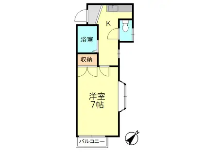 レジデンス山の寺(1K/2階)の間取り写真