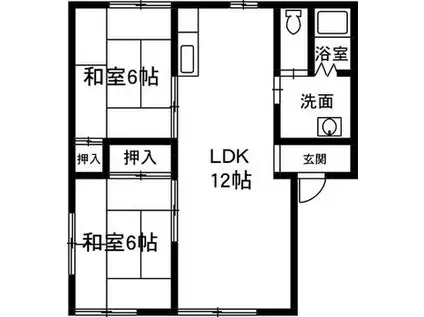 ラフォーレ五十部7(2LDK/1階)の間取り写真