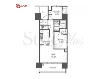 プレサンス グラン 栄 THE TOWER(2LDK/12階)の間取り写真