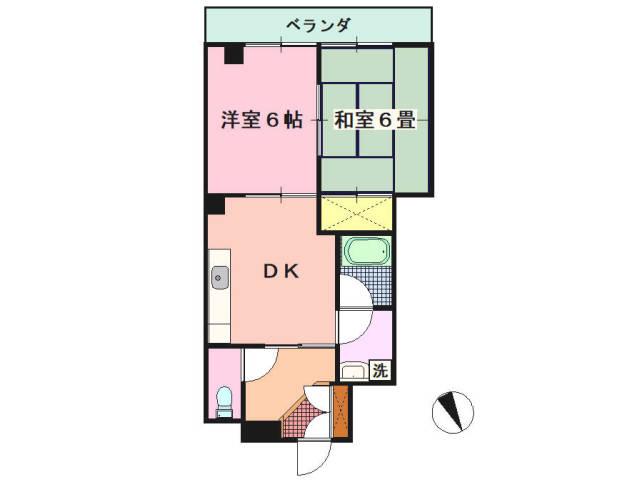 イーグル末松(2DK/3階)の間取り写真