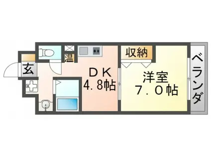 第17関根マンション(1DK/9階)の間取り写真