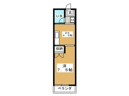 ディアコート菅野(1DK/1階)の間取り写真