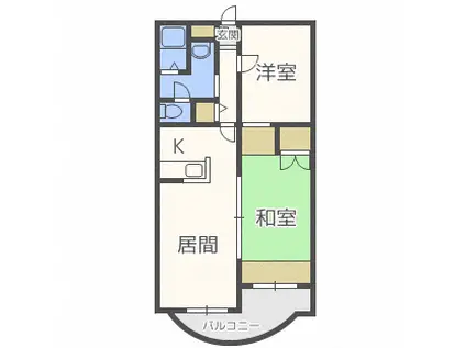 エスペランス北28条(2LDK/2階)の間取り写真
