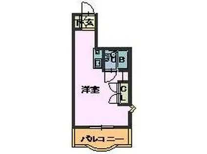 ドーム四ツ谷(ワンルーム/1階)の間取り写真