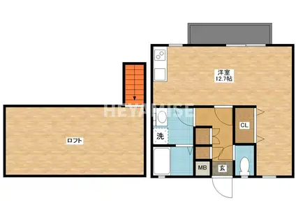 コーポ大手(ワンルーム/2階)の間取り写真