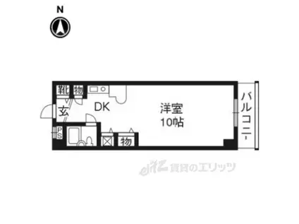 DETOM-1烏丸五条(1K/6階)の間取り写真