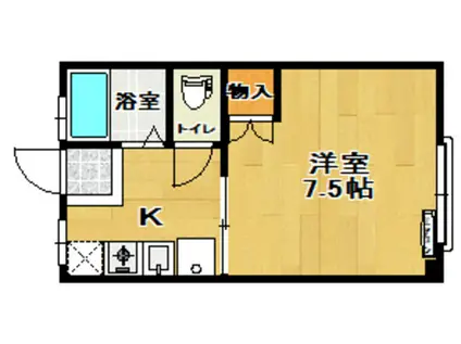 パレス安積II(1K/2階)の間取り写真