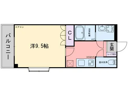 ハーモニーハイツM(1K/1階)の間取り写真