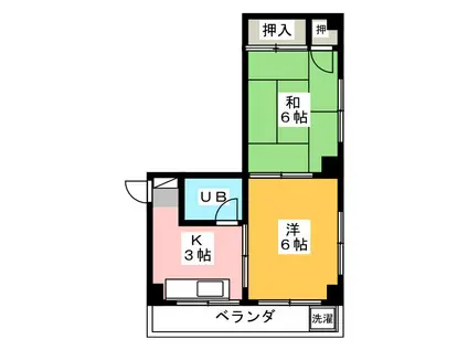 コーポベルウッド(2K/2階)の間取り写真