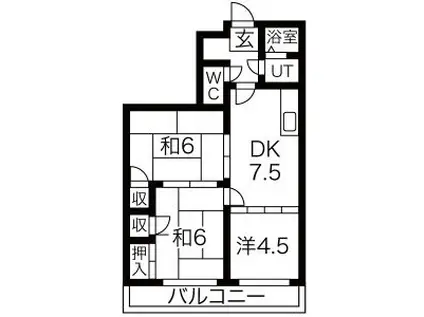 メゾン畑田(3DK/2階)の間取り写真