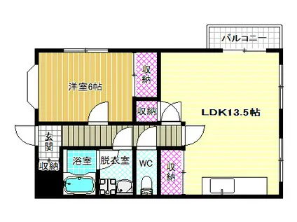 山本マンション(1LDK/2階)の間取り写真