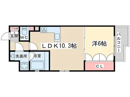 リーガル西天満Ⅲ(1LDK/9階)の間取り写真