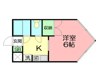 アベニュー三田(1K/2階)の間取り写真