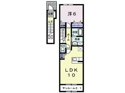 カームリー III(1LDK/2階)の間取り写真