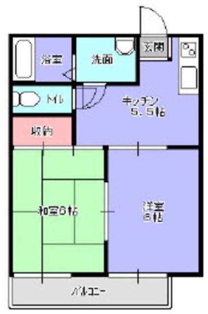コスモハイツ松本(2DK/2階)の間取り写真
