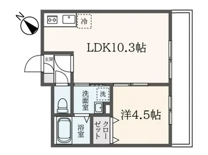 磯子区馬場町6番 計画(1LDK/3階)の間取り写真