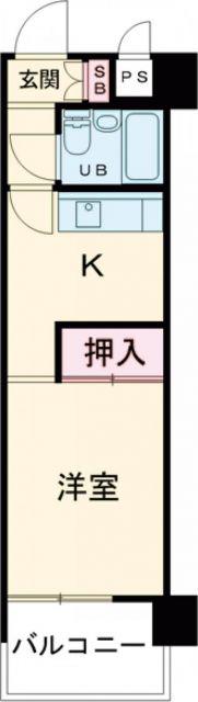 ダイアパレス南瓦町(1DK/3階)の間取り写真