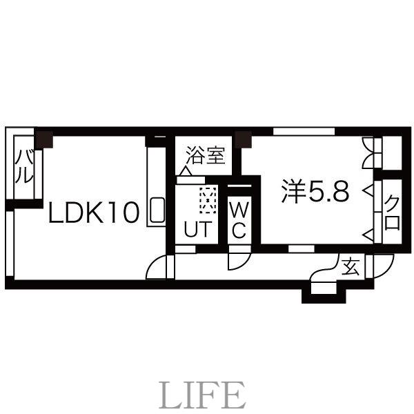 グリーンパークMS(1LDK/3階)の間取り写真