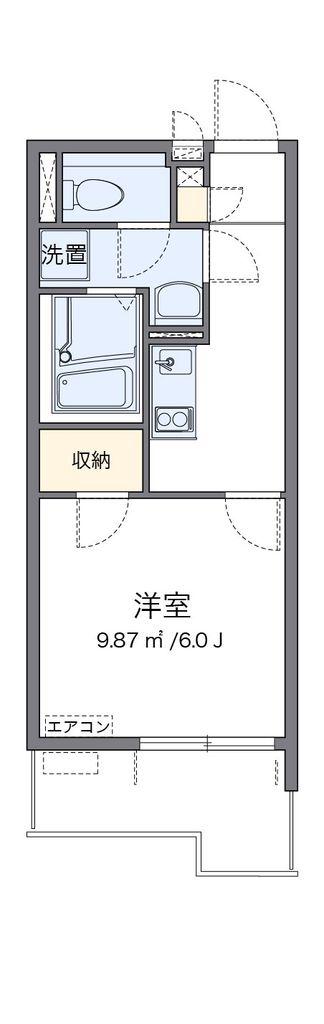 クレイノエスポワールK(1K/3階)の間取り写真