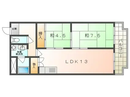 アメニティコート(2LDK/3階)の間取り写真