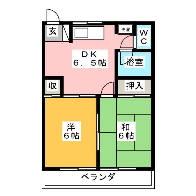コーポナカムラ(2DK/3階)の間取り写真