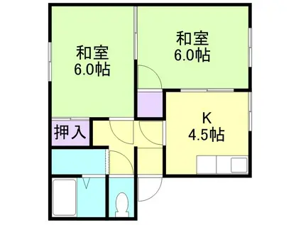 ビューラー広崎II(2K/1階)の間取り写真