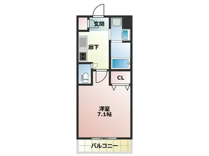 LIVIAZ NAMBA AIRY(1K/2階)の間取り写真